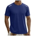 thumbnail image 1 of Akiihool Men T Shirts Cotton Mens Casual Short Sleeve T Shirts Blended Soft Lightweight Crew Neck(Navy,L), 1 of 6