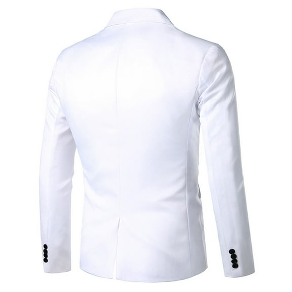 Akiihool Men's Blazers Casual Men's Casual Suit Blazer Jacket Two Button Business Jackets (White,XL)