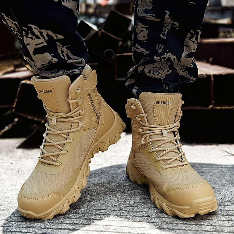 【WOOHWA】TENSION SEMI BOOTS CUT Akiihool Men's Boots Men's Zipper Booties Stacked Heel Ankle