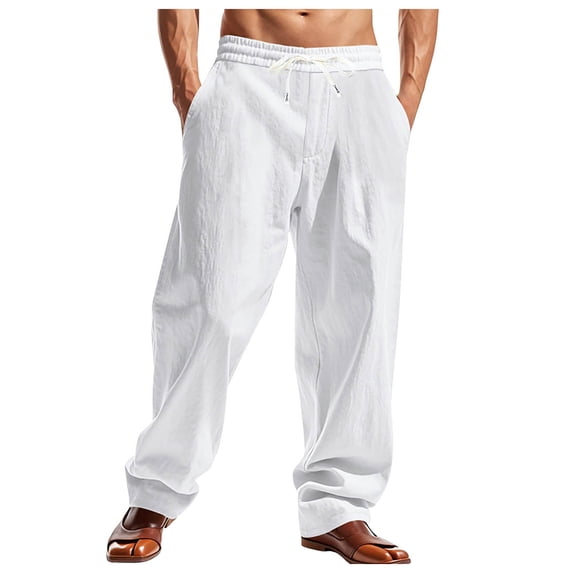 Akiihool Men's Casual Pants Men's Slim Fit Comfort Stretch Chino Pant White,XXXL