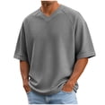 thumbnail image 1 of Akiihool Men's Graphic T-Shirts Men's Street Muscle Short Sleeve Print Personality Fashion Fashion T Shirt(Grey,2XL), 1 of 4