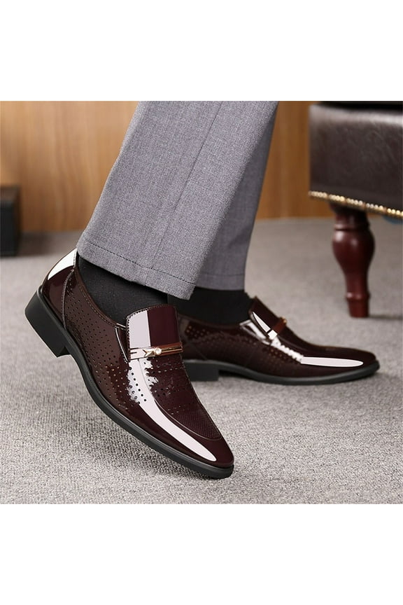 Men's Oxfords Casual Men's Dress Sneakers Formal Dress Shoes for Men Business Shoes (Brown,10.5)