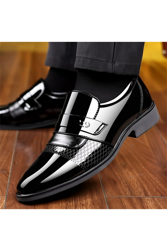 Men's Oxfords Casual Men's Plain Toe Oxford Shoes Business Casual Walking Shoes Tennis Comfortable (Black,10)