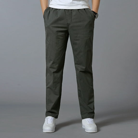 Akiihool Men's Pants Big And Tall Men's Straight Fit Signature Cotton Stretch Pant Casual (Green,4XL)