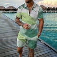 thumbnail image 1 of Akiihool Men's Polo Shirt and Shorts Set 2 Piece Summer Casual Shorts Tracksuit Set (Green,3XL), 1 of 2