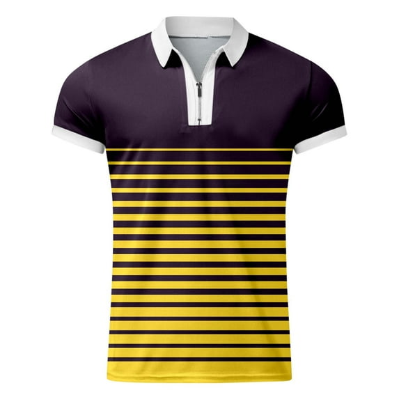 Akiihool Men's Polo Shirts Polo Shirts for Men Short Sleeve Mens Polo T Shirt (Yellow,L)