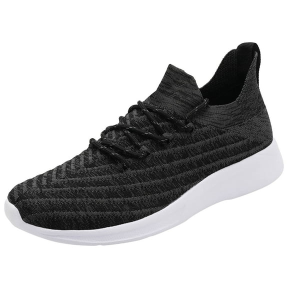 Akiihool Men’s Runners Everyday Sneakers, Mens Slip On Sneakers Wide Width Mens Sneakers (Black,10)
