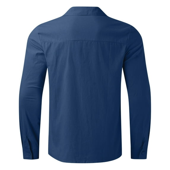 Akiihool Men's Shirt Button Down Long Sleeve Shirts for Men Winter Casual Shirts (Blue,L)