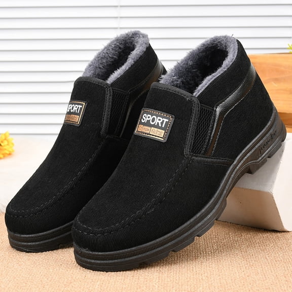 Akiihool Men's Snow Boots Men's Snow Boots Lightweight Winter Boots Anti-Slip Casual Lightweight Hiking Boot (Black,10)