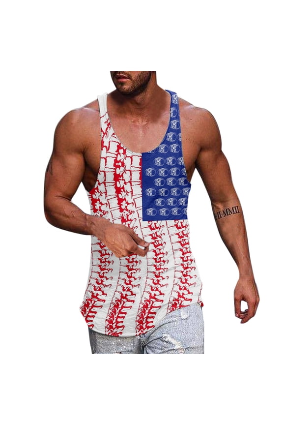 Men's Tank Shirts Men's Party Solid Glitter Scoop Neck Sleeveless Regular Fit Tank Top Tee Shirt Tee Shirt (Red,L)