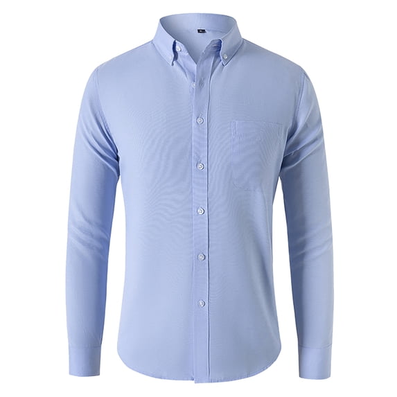 Akiihool Mens Button Down Shirts Mens Long Sleeve Shirts Button Down Tops Winter Blouses (Blue,4XL)