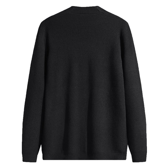 Akiihool Mens Cardigan V Neck Button Down Cardigans with Pockets Open Front Overcoat with Pockets (Black,3XL)