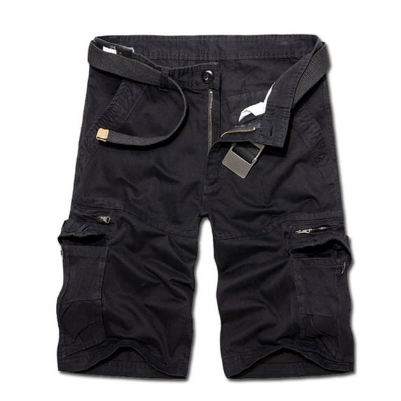 Akiihool Mens Cargo Shorts Men's Cargo Shorts with Pockets Golf Shorts (Black,33)