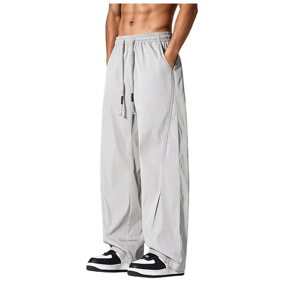 Akiihool Mens Casual Pants Regular Fit Men's Straight Fit Signature Stretch Pant Casual Light Gray,XXXXL