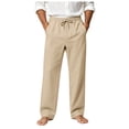 thumbnail image 1 of Akiihool Mens High Waisted Trousers Men's Straight Fit Flat Front Chino Pant Khaki,M, 1 of 5