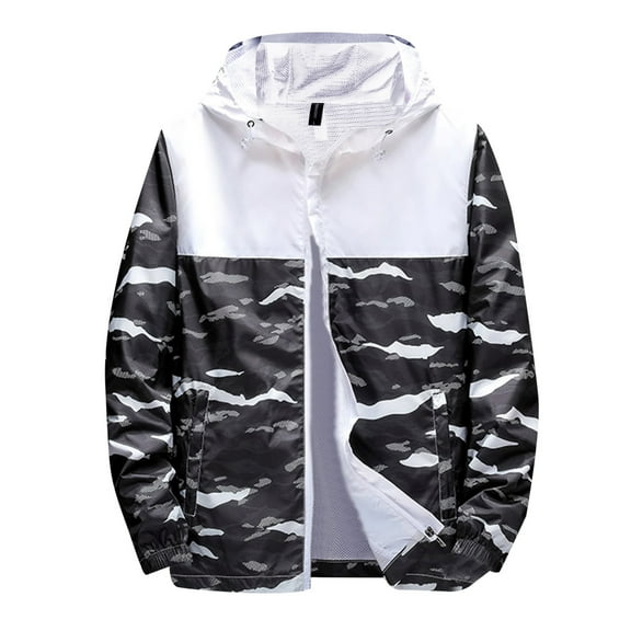 Akiihool Mens Jackets Casual Men's Tactical Sport Warm Zip up Winter Warm Coat Zipper Sweatshirt (White,3XL)