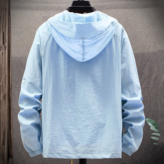 Akiihool Mens Jackets Men's Long Sleeve Quilted Lined Windbreaker Softshell Varsity Jacket Coat (Light Blue,4XL)