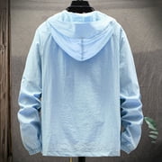 Akiihool Mens Jackets Men's Long Sleeve Quilted Lined Windbreaker Softshell Varsity Jacket Coat (Light Blue,4XL)