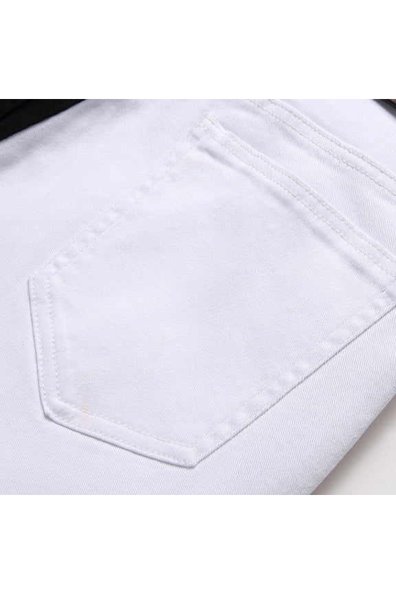 Mens Jeans Slim Fit Men's Classic 5-Pocket Relaxed Fit Boot Cut Jean (White,34)