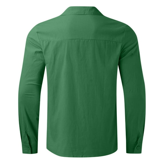 Akiihool Mens Long Sleeve Dress Shirts Dress Shirt Men Long Sleeve Shirt Top Blouse for Winter (Green,XXL)