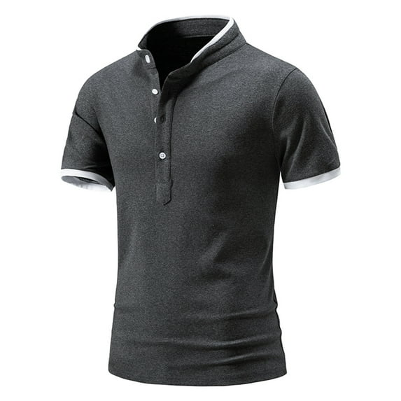Akiihool Mens Polo Shirts Short Sleeve Slim Fit Mens Flower Polo Shirts Vintage Print Casual Tee Shirts for Summer (Grey,XL)