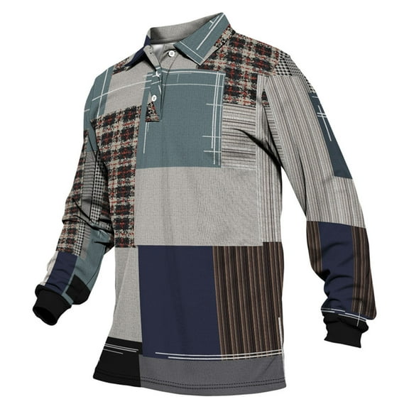 Akiihool Mens Polo Winter Shirts Long Sleeve Big and Tall Mens Polos Shirts Polo Shirts for Men Soft Collared Shirt (G,XXL)