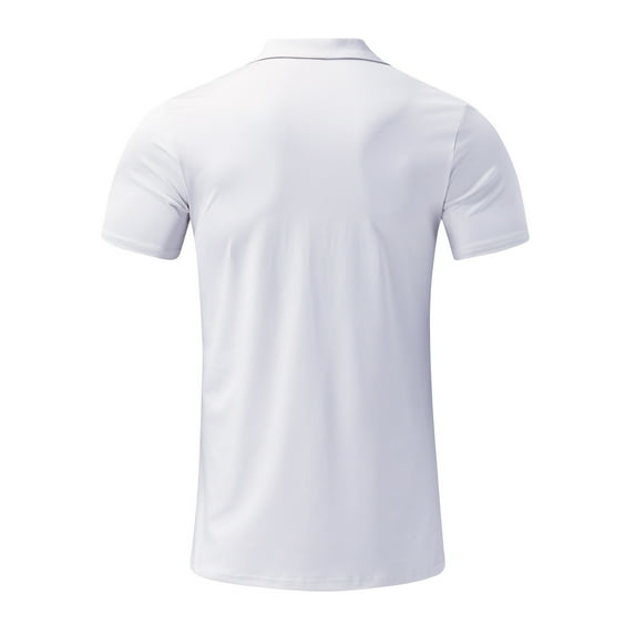 Akiihool Mens Polos Men's Short Sleeve Cotton Pique Polo Shirt in Regular Fit (White,XL)