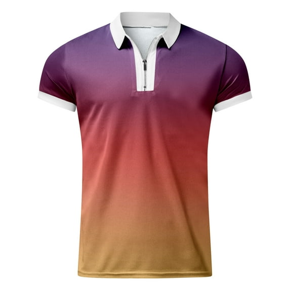 Akiihool Mens Polos Men's Short Sleeve Polo Shirt in Classic Fit (Pink,L)