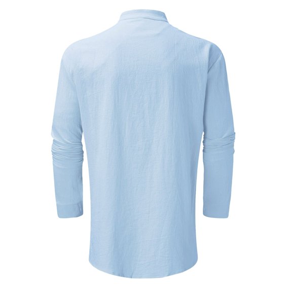 Akiihool Mens Shirt Men's Casual Long Sleeve Button Down Front Shirts Shirt (Light Blue,4XL)