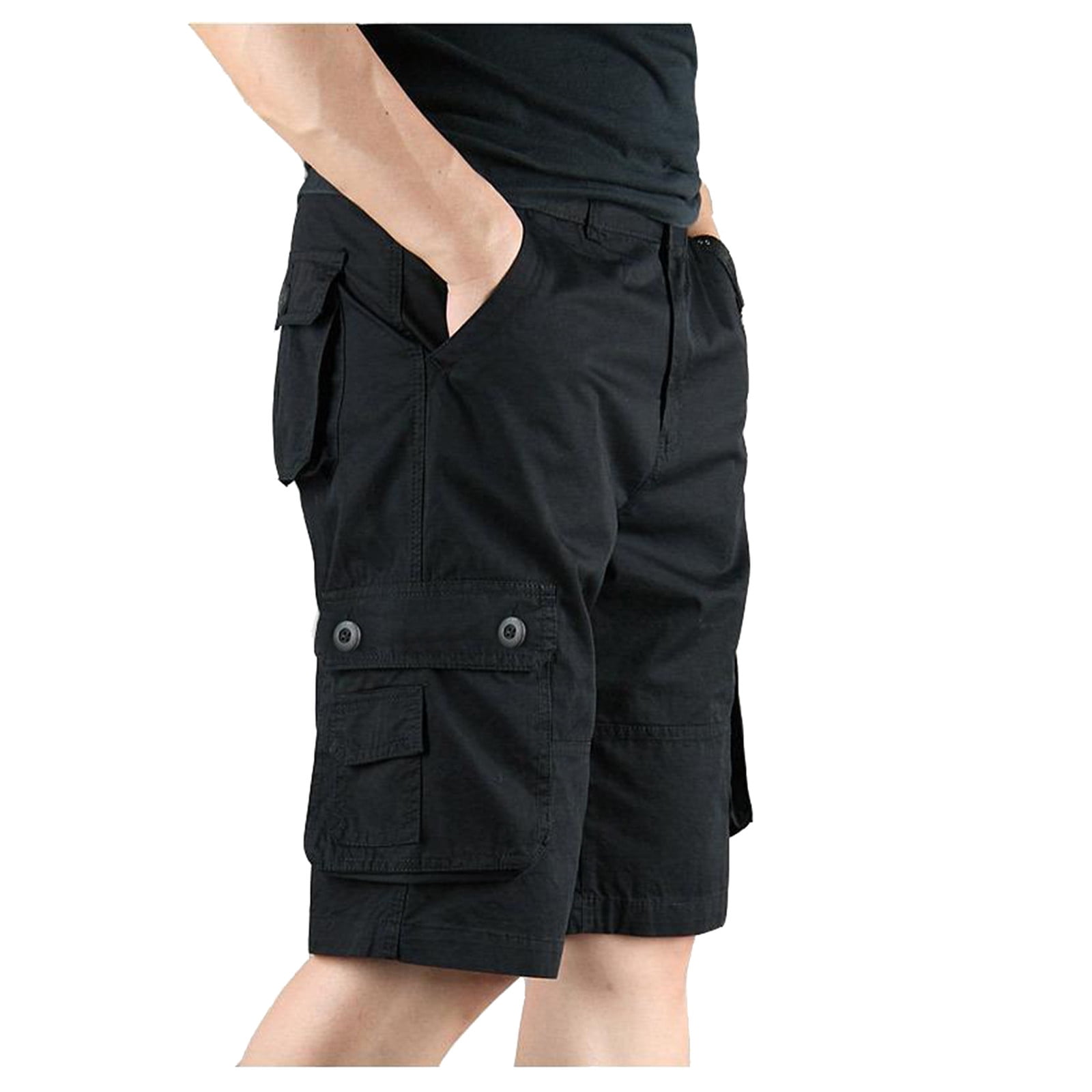 Akiihool Mens Shorts Mens Cargo Shorts Multi Pockets Twill Cotton