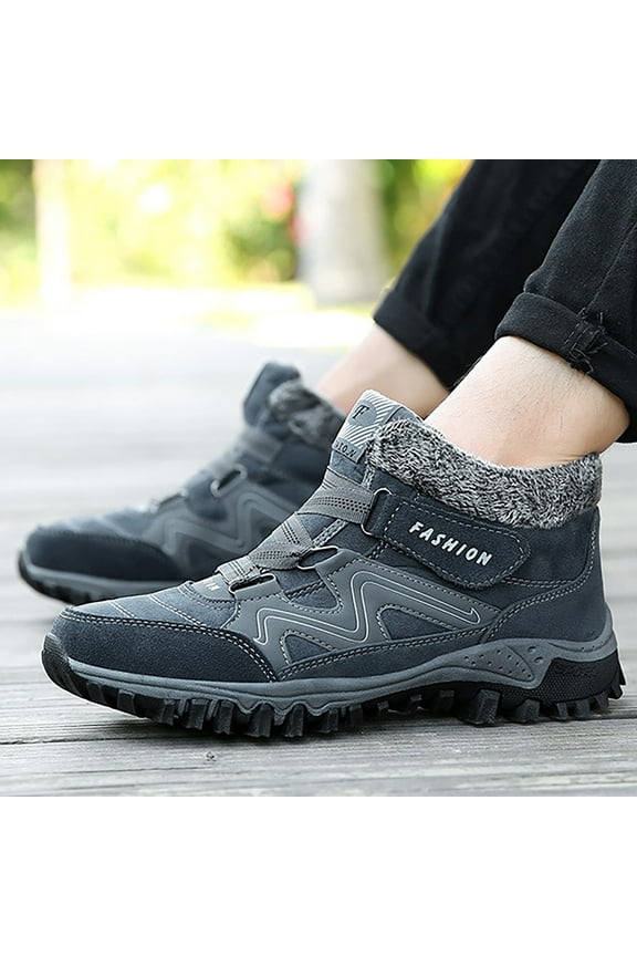 Mens Snow Boots Men's Winter Boots Outdoor Snow Footwear for Male Climbing (Navy,8)