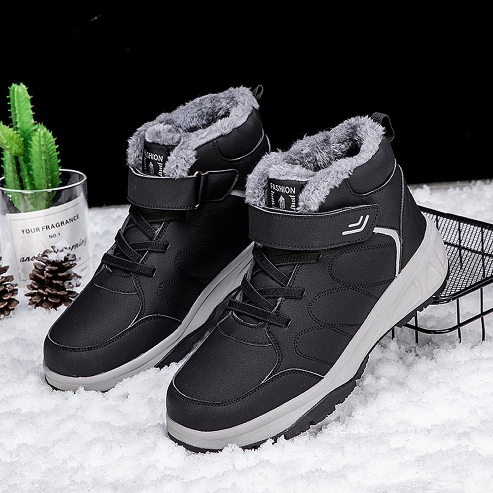 Akiihool Mens Snow Boots Wide Width Men's Warm Snow Boots Winter Shoes ...