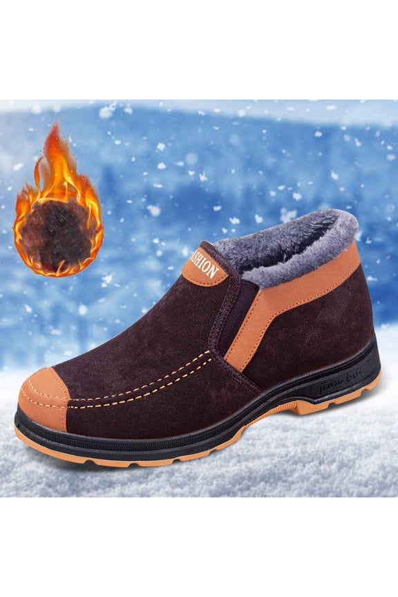 Mens Snow Boots Wide Width Mens Winter Snow Boots Shoes Cold-Weather Warm Lightweight Walking Boots (A,10)