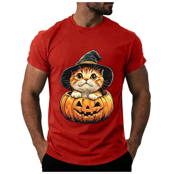 Akiihool Mens Summer T Shirts Men's T- Shirts Short Sleeve Knit Sweater Shirt Casual Crewneck Ribbed Pullover Tees Red,M