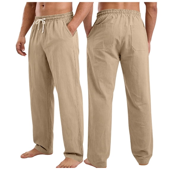 Akiihool Mens Trousers Casual Pants Men's Relaxed Fit Casual Stretch Pant Winter Casual Khaki,L