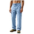 thumbnail image 1 of Akiihool Mens Wide Leg Pants Men’s Casual Trousers Elastic Loose Fit Winter Pants Sky Blue,XXXL, 1 of 5