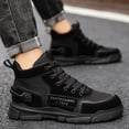 thumbnail image 1 of Akiihool Mens boots Men Snow Boots Winter Shoes Warm Slip On Casual Cutout Slip On Short Boots (Black,8.5), 1 of 4