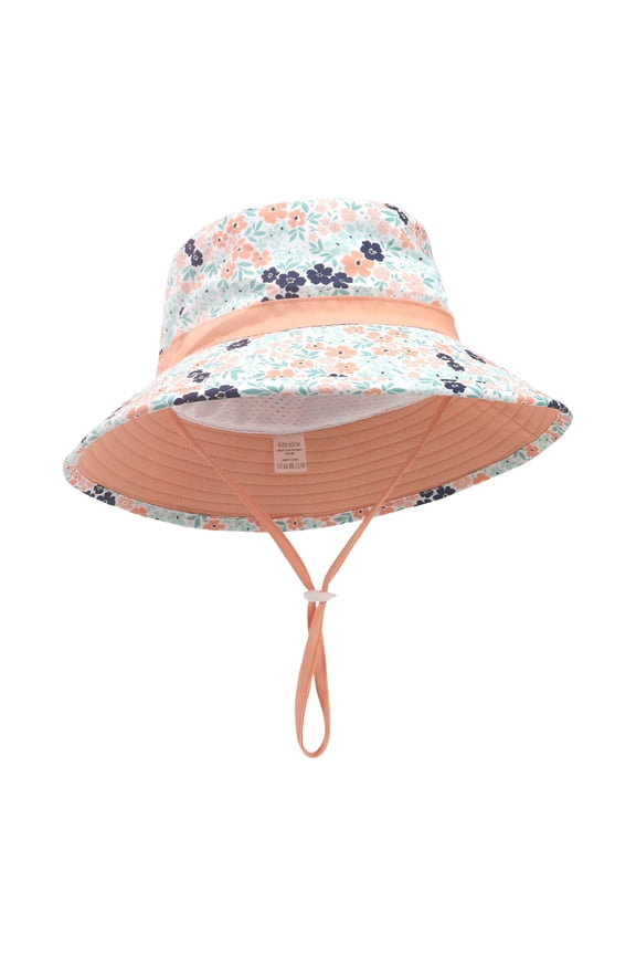 New Born Baby Hats Baby Sun Hat with Neck Flap - UPF 50+ Toddler Beach Hat - Infant Summer Hat for Boys Girls Orange,XS