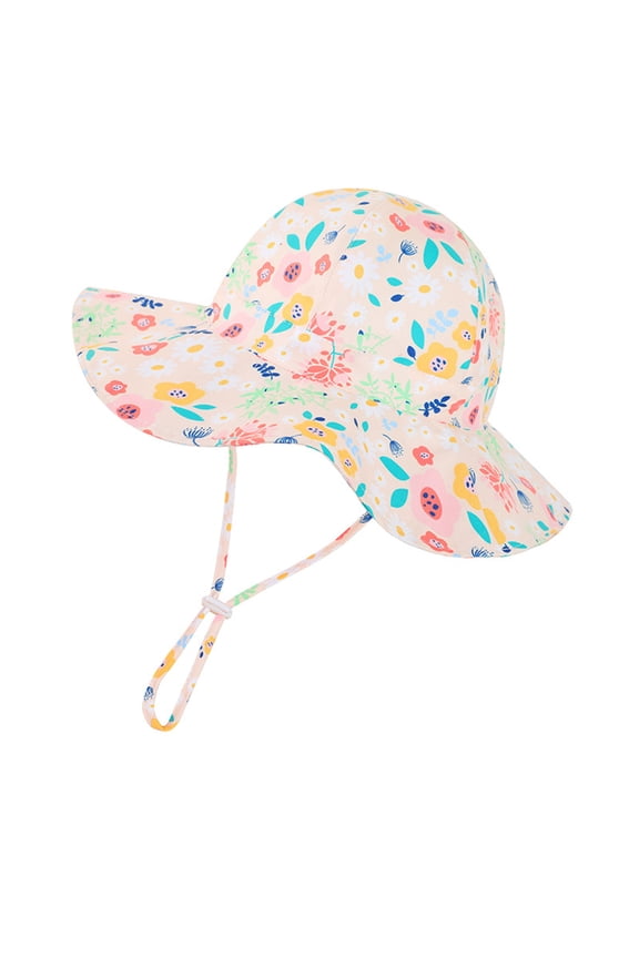 Newborn Knit Hat Baby Sun Hat Summer Baby Boy Hats UPF 50+ Sun Protection Toddler Hat Bucket for Baby Girl Adjustable Kid Cap Light Yellow,6-12 Months