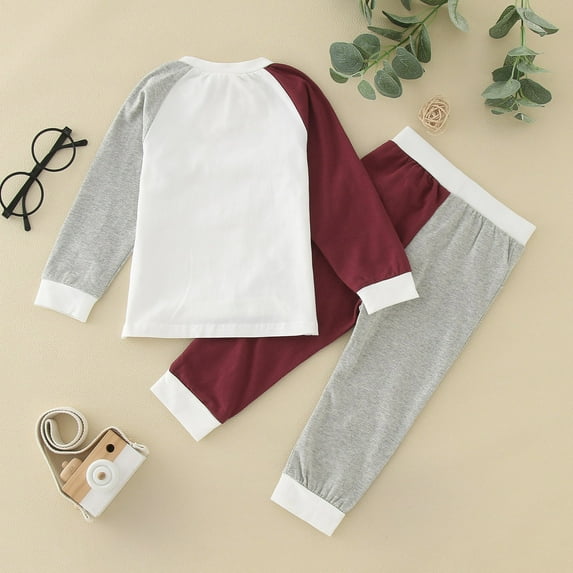 Akiihool Outfits Sweatsuit Set Girls Long Sleeve Top Flare Pants Clothing Set Cute Little Girls Clothes (D,6-9 Months)