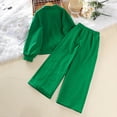 thumbnail image 1 of Akiihool Outfits Sweatsuit Set Little Girls Outfits Toddler Long Sleeve Set Outfits to Big Kid (Green,8-9 Years), 1 of 5
