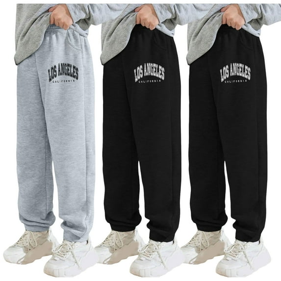 Akiihool Pant for Boys Boys Cargo Pants Wide Leg Streetwear Comfortable Stretch Pants (Light Gray,18-24 Months)