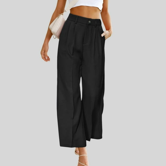 Akiihool Pants for Women Dressy Casual Women's Hiking Cargo Pants Joggers Lightweight Quick Dry Outdoor Casual Travel Elastic Waist Button Pockets (Black,XL)