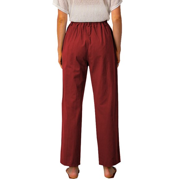 Akiihool Pants for Women Dressy Casual Women's Golf Pants with Pockets High Waisted Stretch Travel Work Ankle Pants for Women (Red,S)