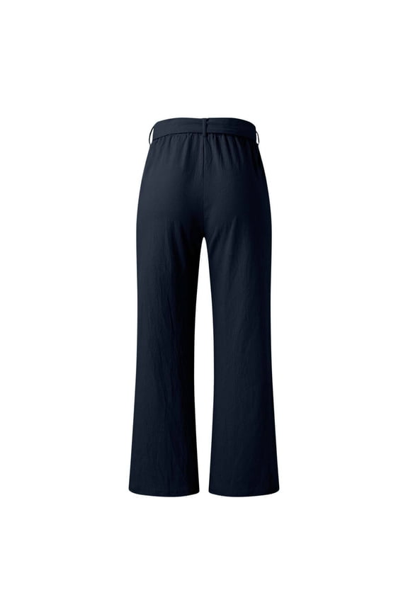 Pants for Women Dressy Casual Women's High Rise Girlfriend Khaki Chino Pant (Navy,L)