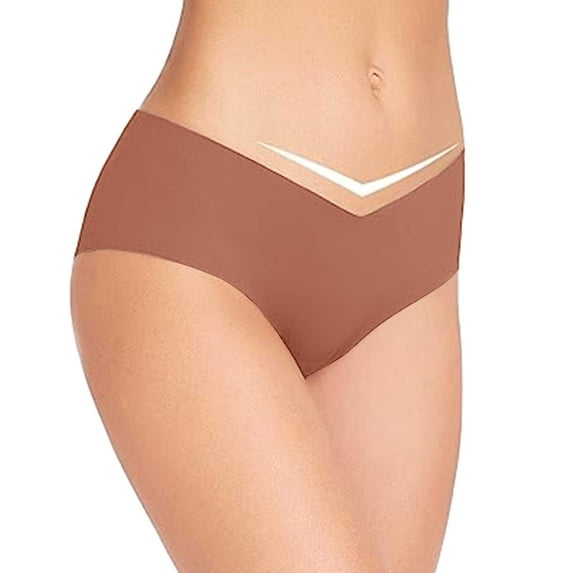 Akiihool Plus Size Panties Women's Hi-Cut Panties, High-Cut Brief Underwear for Women, Comfortable Underpants (Brown,M)