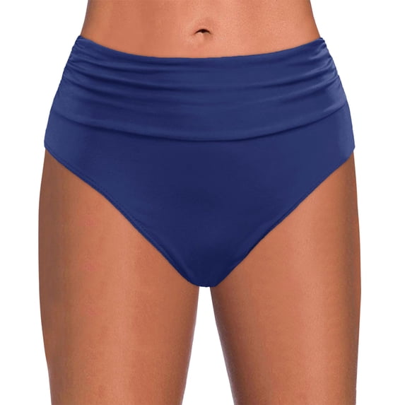 Akiihool Plus Size Swim Shorts Women High Waisted Bikini Bottoms Full Coverage Swim Bottom Tummy Control Swimsuit Bottom (Navy,XL)