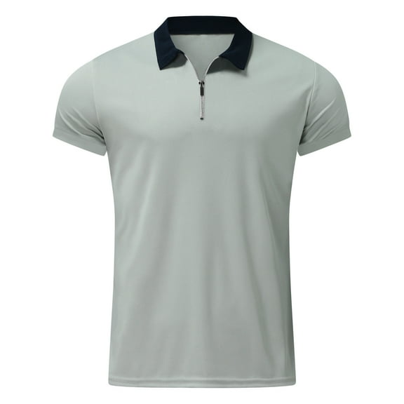 Akiihool Polo Shirts for Men Slim Fit Men's Polo Shirts Short Sleeve Performance Cationic Golf Shirts Collared Shirts (Grey,4XL)