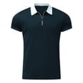 thumbnail image 1 of Akiihool Polo T Shirts for Men Slim Fit Men's Polo Shirts Casual Short Sleeve Button Down Summer Cotton Pique Shirts (Navy,XL), 1 of 3