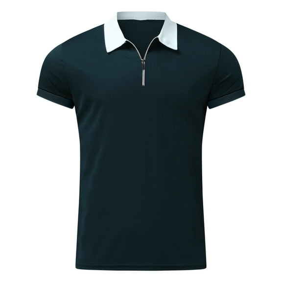 Akiihool Polos for Men Mens Knit Polo Shirts Short Sleeve Vintage Sweater Polo Summer Casual Shirts Golf Pullover (Navy,4XL)